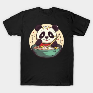 Cute Panda Eating Ramen T-Shirt